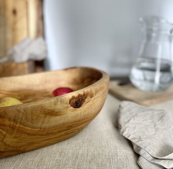 Handmade Wooden Oval Bowl, 4 of 4