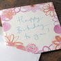 Flower Border Birthday Card For A Woman, thumbnail 2 of 3