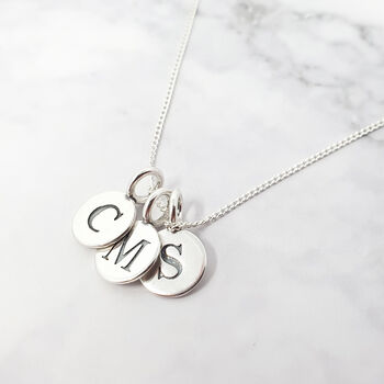 Initial Letter Personalised Charm Silver Necklace, 8 of 8