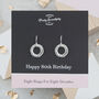 80th Birthday Textured Silver Earrings, thumbnail 1 of 5