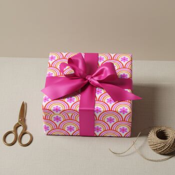 Cosmos Pink Flower Gift Wrap Set, 5 of 11