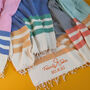 Personalised Natural Cotton Throw, Beach Towel, thumbnail 6 of 12