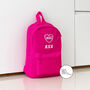 Hot Pink Personalised Name And Design Mini Backpack, thumbnail 2 of 3