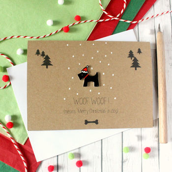 Woof Means Merry Christmas In Dog, Card For Pet Lover, 3 of 8