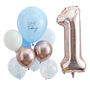 Blue And Rose Gold First Birthday Balloons Bundle, thumbnail 2 of 2