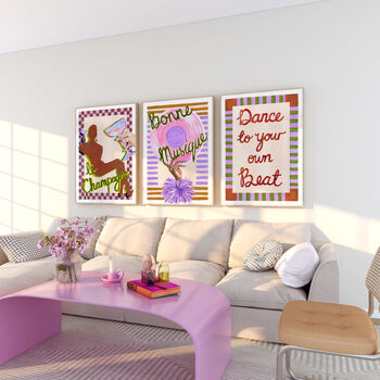 Set Of Four Music Wall Art Prints – Retro Jazz And Cocktail Inspired Art, 6 of 12