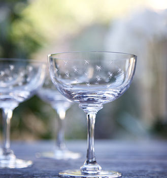 Pair Of Star Champagne Saucers, 4 of 5