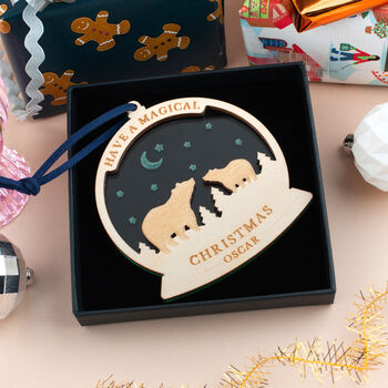 Personalised Bears Christmas Tree Decoration, 2 of 5