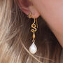Snake And Pearl Earrings, thumbnail 1 of 6