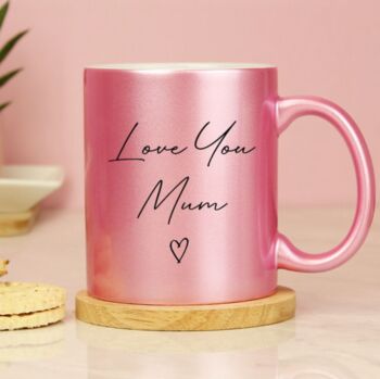 Personalised Mother's Day Pink Glitter Ceramic Mug, 2 of 12