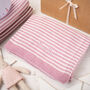 Dusky Rose And Cream Dainty Stripe Baby Blanket, thumbnail 3 of 12