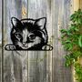 Metal Peaking Cat, Rusted Cat Wall Decor, Cat Gift, thumbnail 4 of 10