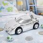 Gifts For Boys Personalised Racing Car Money Box Silver Plated, thumbnail 5 of 7
