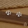 Sterling Silver Libra Scales Stud Earrings, thumbnail 6 of 12