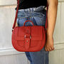 Handcrafted Red Leather Saddle Bag, thumbnail 1 of 8