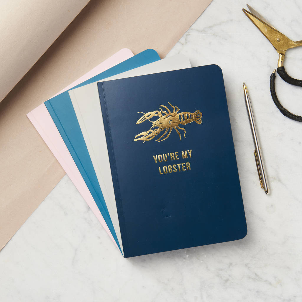 Personalised Gold Foil Lobster Notebook By Posh Totty Designs Creates