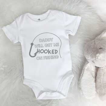 Daddy Will Get Me Hooked On Fishing Babygrow, 8 of 9