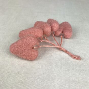 Fair Trade Mini Felt Heart Hanging Decoration, 8 of 12