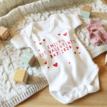 Personalised First Valentine's Day 2024 Babygrow, 6 of 6