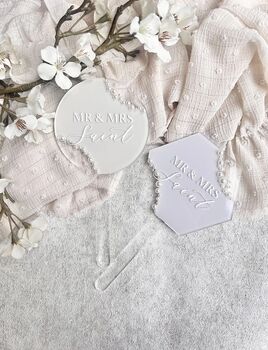 Personalised Pearl Wedding Cake Topper, 4 of 5