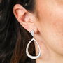 Teardrop Hammered Drop Earrings In Silver Plating, thumbnail 1 of 4