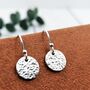 Sterling Silver Hammered Drop Earrings, thumbnail 3 of 6