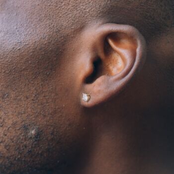 Micro 925 Moisante Diamond Stud Earring For Men, 5 of 7