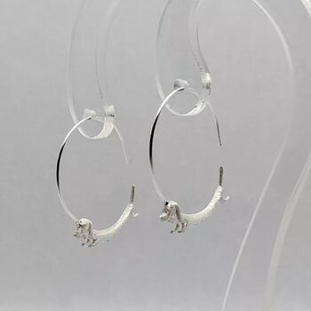 Dachshund Sausage Dog Sterling Silver Hoops, 4 of 4