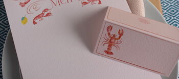 Lobster And Prawn Menu And Place Card Set, 5 of 5