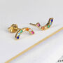 Gold Rainbow Gemstone Stud Earrings, thumbnail 1 of 8
