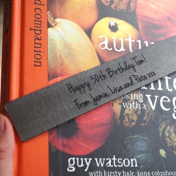 Personalised Recycled Leather Birthday Book Mark, 2 of 4