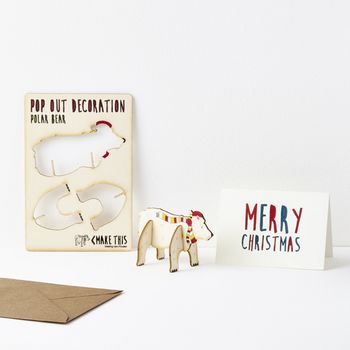Pop Out Polar Bear Christmas Card, 2 of 2