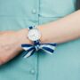 Blue Stripe Cloth Summer Wristwatch For Women, thumbnail 6 of 6