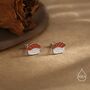 Salmon Sushi Stud Earrings In Sterling Silver, thumbnail 2 of 11