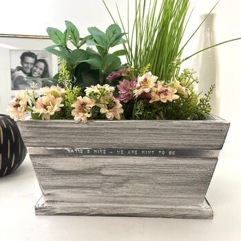 Personalised Wooden Pot Planter, 8 of 8