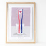 Personalised Couples Toothbrush Print, thumbnail 1 of 8
