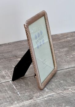 Sixtrees Rose Gold Diagonal Metal Photo Frame, 3 of 3