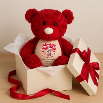 Personalised Love You Balloons Large Red Teddy Bear, 5 of 7