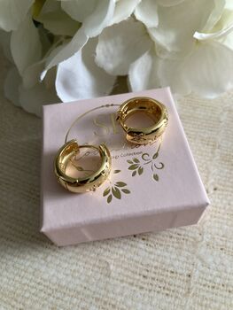 18 K Gold Plated Chunky Star Huggie Hoop Earrings, 5 of 8