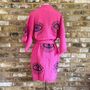 Organic Short Cotton Kimono: Pink Eye, thumbnail 2 of 2