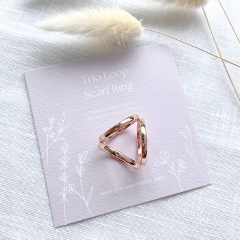 Three Loop Scarf Ring, Elegant Mothers Day Gift, In Three Colourways, Scarf Accessory Gift, 2 of 9