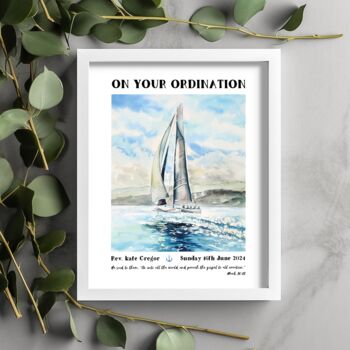 Personalised Ordination Sail Print Ordination Gift, 7 of 8