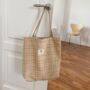 Beige Houndstooth Tote Bag, thumbnail 2 of 7