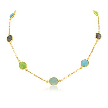 Sotisse Multi Gemstone And Gold Plated Necklace, 2 of 4
