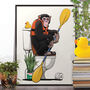 Chimp On The Toilet. Funny Bathroom Print, thumbnail 1 of 7