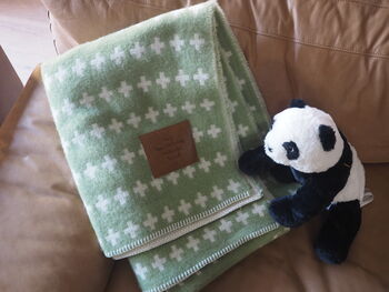 Crosses Throw With Personalised Leather Patch, 7 of 7