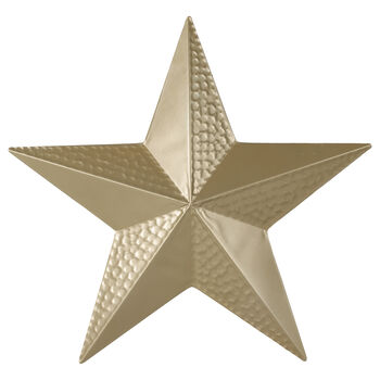 Hammered Metal Star Gold Christmas Decoration, 2 of 3