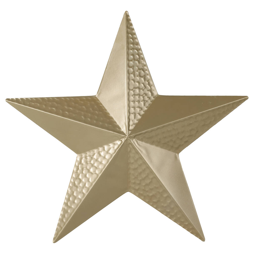 Hammered Metal Star Gold Christmas Decoration By Ginger Ray