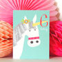 Mini Unicorn 6th Birthday Card, thumbnail 3 of 4