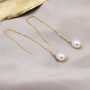 Natural Drop Pearl Threader Earrings, thumbnail 3 of 12